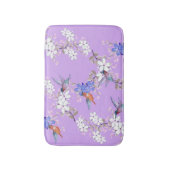 viintage birds purple botanical wallpaper バスマット (正面縦)