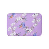 viintage birds purple botanical wallpaper バスマット (正面)