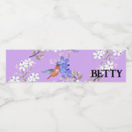 viintage birds purple botanical wallpaper ペットボトルラベル