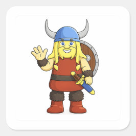 Viki the Viking Cartoon Character Square Sticker スクエアシール