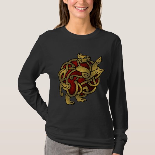 Vikingの猫のワイシャツ女性 Tシャツ (正面)