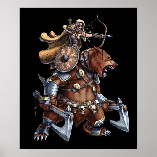 Viking Archer Riding War Bear ポスター (正面)