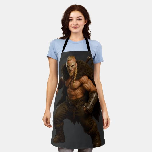 Viking Barbarian Hero Apron エプロン (着用した状態)