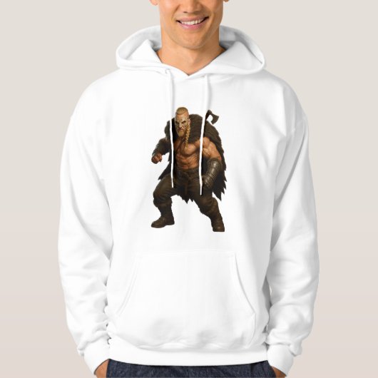 Viking Barbarian Hero Hoodie パーカ (正面)
