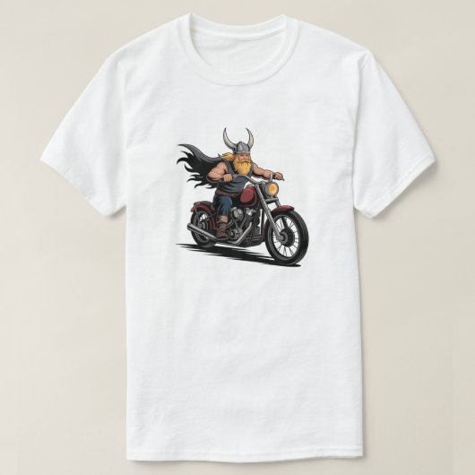 Viking Biker Motorcycle Rider Cool Graphic Tシャツ (デザイン正面)
