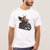 Viking Biker Motorcycle Rider Cool Graphic Tシャツ (正面)