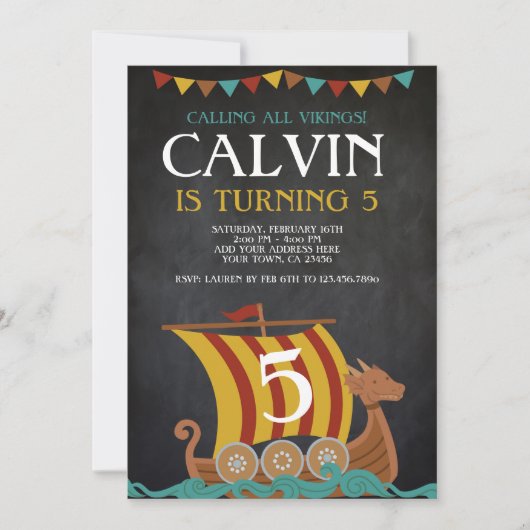 Viking Birthday 招待状 (正面)