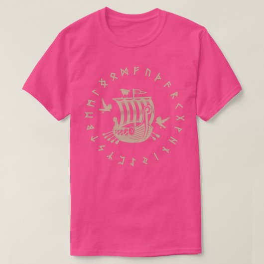 Viking Boat Viking Ship Viking Rune Tシャツ (デザイン正面)