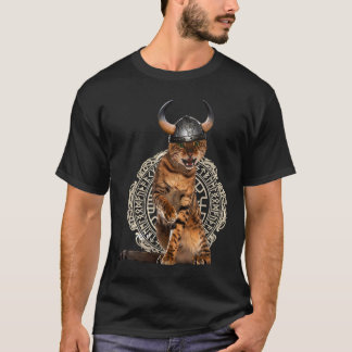 Viking Cat Valhalla Norse Warrior Tシャツ