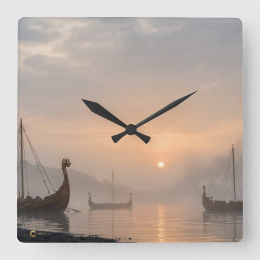 Viking Clock スクエア壁時計 (正面)