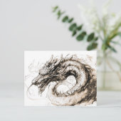 Viking Deity Sketch Pen Drawing Midgard snake ポストカード (スタンド正面)