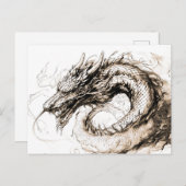 Viking Deity Sketch Pen Drawing Midgard snake ポストカード (正面/裏面)