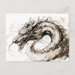 Viking Deity Sketch Pen Drawing Midgard snake ポストカード