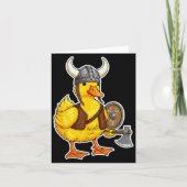 Viking Duck Funny Warrior Design  カード (正面)