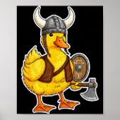 Viking Duck Funny Warrior Design  ポスター (正面)