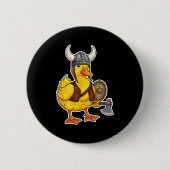 Viking Duck Funny Warrior Design 缶バッジ (正面)