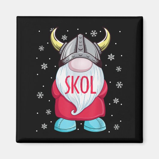 Viking Gnome Skol Christmas Norse Pajama Viking Me マグネット (正面)
