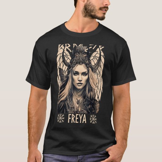 Viking Goddess Freya Shieldmaiden Celtic Mythology Tシャツ (正面)