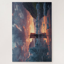 Viking Longship Icy Fjord Jigsaw Puzzle ジグソーパズル