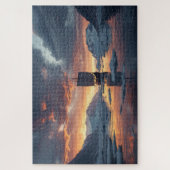 Viking Longship Icy Fjord Jigsaw Puzzle ジグソーパズル (縦)