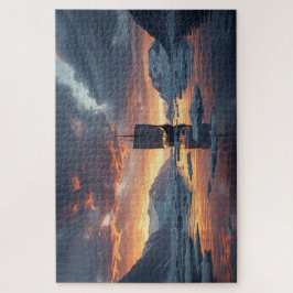 Viking Longship Icy Fjord Jigsaw Puzzle ジグソーパズル