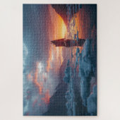 Viking Longship Icy Fjord Jigsaw Puzzle ジグソーパズル (縦)