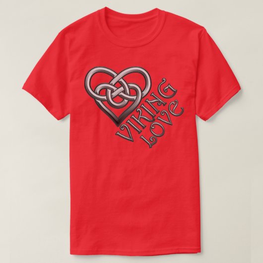 Viking Love Celtic knot heart Tシャツ (デザイン正面)