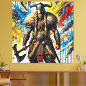 Viking Nordic Scandinavian warrior medieval myth キャンバスプリント (インサイチュ (リビング))