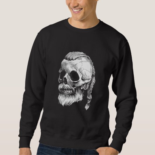 Viking Nordic Skull Norse Pagan Mythology スウェットシャツ (正面)