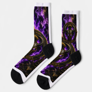 Viking Nordique Violet et Noir – Desig ソックス