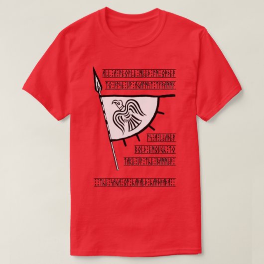 Viking Raven Banner Quote Tシャツ (デザイン正面)