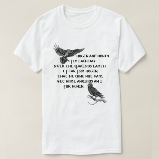 Viking Raven Hugin And Munin Tシャツ (デザイン正面)
