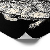 Viking Riding Squirrel Funny Warrior Art ポスター (角)