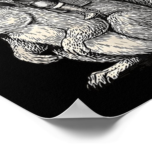 Viking Riding Squirrel Funny Warrior Art  ポスター (角)