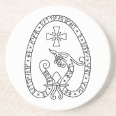 Viking Rune Stone black and white コースター (正面)