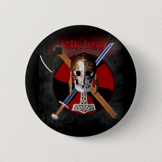VIKING – Shield Skull 缶バッジ (正面)