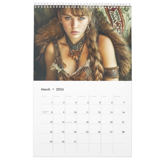 Viking Shieldmaidens – Portraits Of Strength カレンダー (3月 2026)