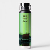 Viking Ship Under Northern Lights ウォーターボトル (背面)