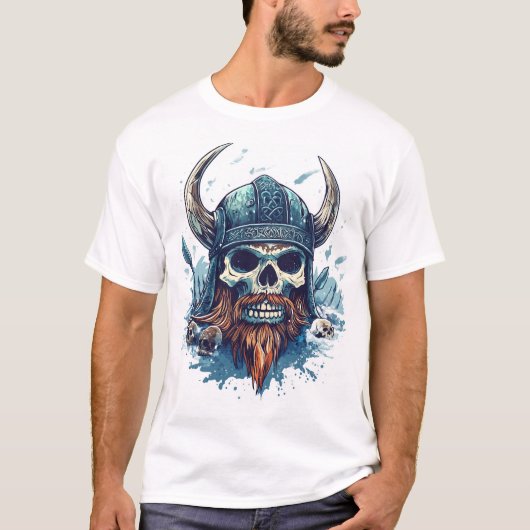 Viking Skull Berserker Tシャツ (正面)
