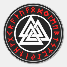 Viking Triscalion Red Runes  ラウンドシール