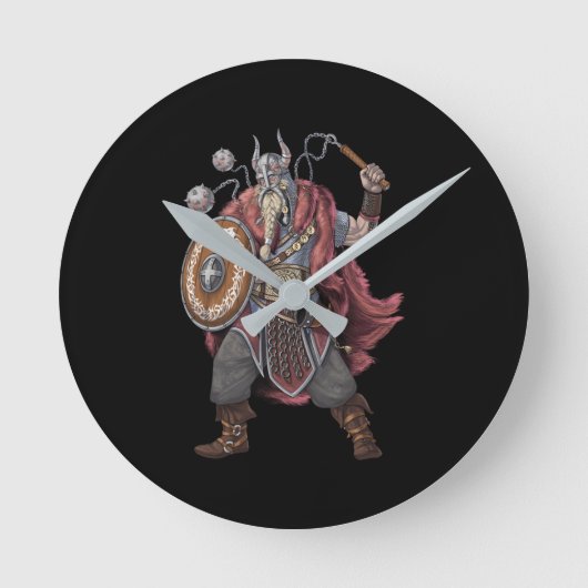 Viking Warrior ラウンド壁時計 (正面)