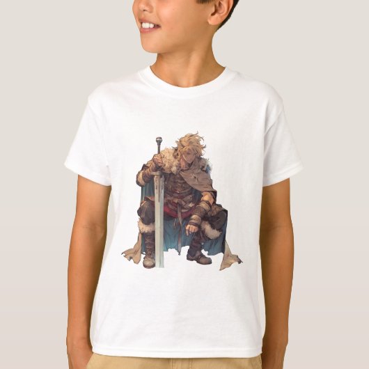 Viking Warrior Anime Art – Epic Vinland Saga Inspi Tシャツ (正面)