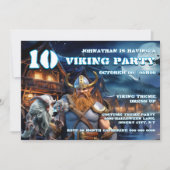 Viking Warrior Birthday boys fantasy theme 招待状 (正面)