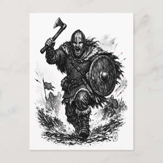 Viking Warrior Charge – Ink Battle ポストカード (正面)