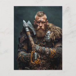 Viking Warrior in Authentic Attire ポストカード