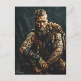 Viking Warrior in Authentic Attire ポストカード