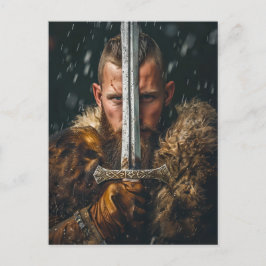 Viking Warrior in Authentic Attire ポストカード