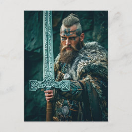 Viking Warrior in Authentic Attire ポストカード