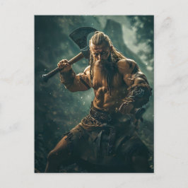 Viking Warrior in Authentic Attire ポストカード