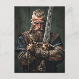 Viking Warrior in Authentic Attire ポストカード